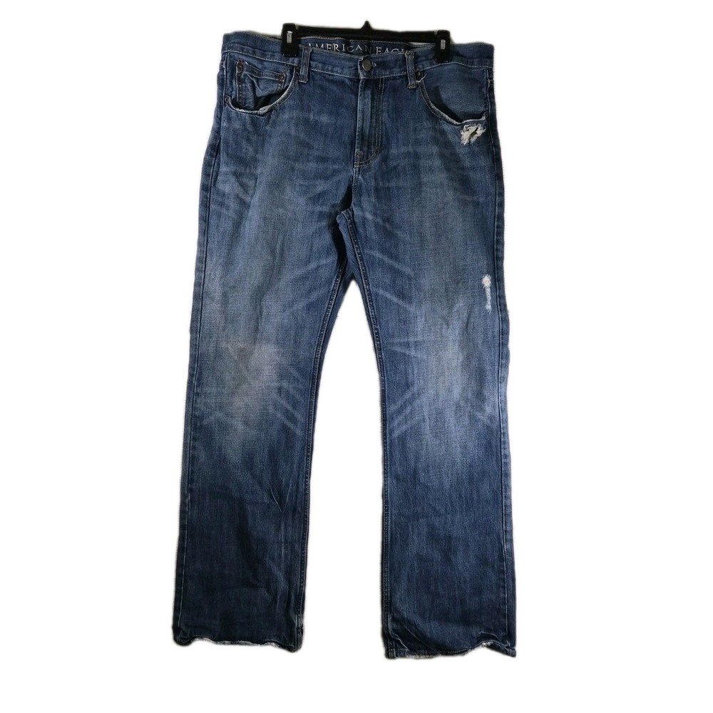 American Eagle Low Rise Bootcut Jeans Men's 36x34 Blue Medium Wash